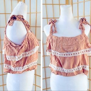 💞 2-PACK Lace Tie-sleeve Crop